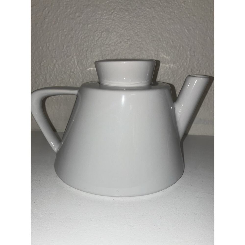 Ikea Modern LARGE (1.8L) White Porcelain Teapot w Lid Art Deco Danish MCM - Picture 4 of 8